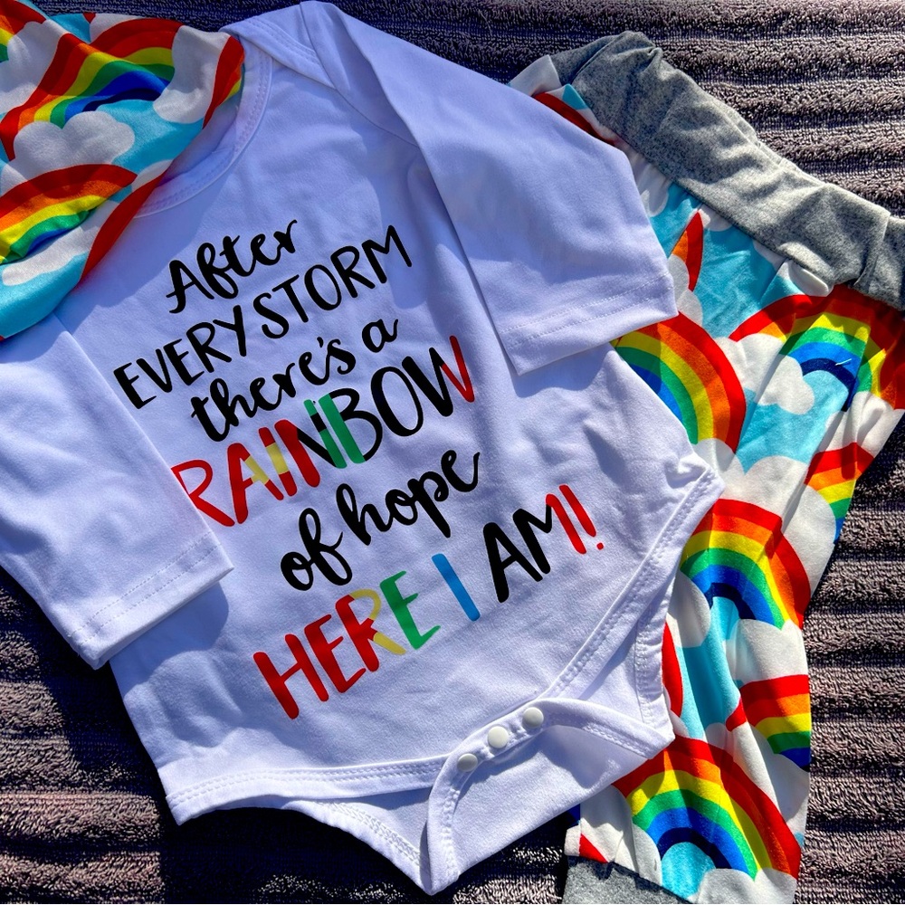3 piece Rainbow baby set